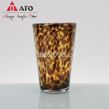 Creative leopardo estampado de vaso de vidrio jugo de cerveza Caza de cerveza